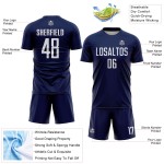 Uniform White Custom Navy Jersey Soccer Sublimation Uniform White Custom Navy Jersey Soccer Sublimation