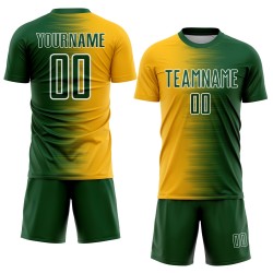 Soccer Gradient Jersey Uniform Gold-White Sublimation Line Green Custom