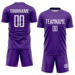 Custom Uniform Sublimation Purple Jersey White Soccer Custom Uniform Sublimation Purple Jersey White Soccer