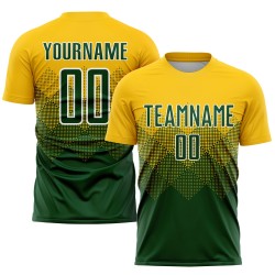 Uniform Custom Jersey Sublimation Soccer Gold Green-White