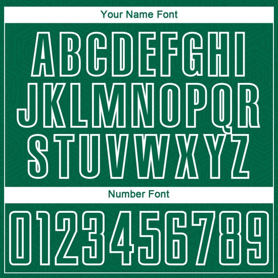 Green Custom Uniform Jersey Sublimation Kelly White Geometric Soccer Shape