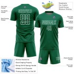 Green Custom Uniform Jersey Sublimation Kelly White Geometric Soccer Shape
