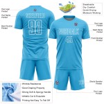 Shape Sublimation Blue Sky Uniform Jersey Custom White Geometric Soccer