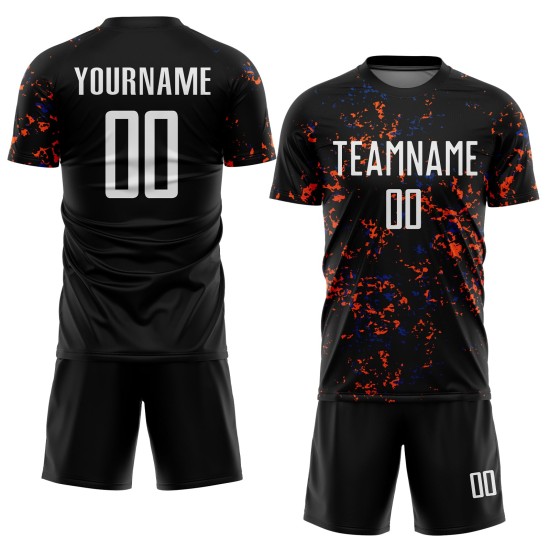 Art Jersey Orange-Royal Soccer Uniform Fragment Sublimation Abstract Black Custom Art Jersey Orange-Royal Soccer Uniform Fragment Sublimation Abstract Black Custom