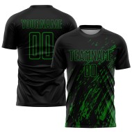 Green Custom Jersey Soccer Black Sublimation Grass Uniform