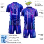 Royal Abstract Jersey Soccer Sublimation Custom Lines Pink-White Uniform