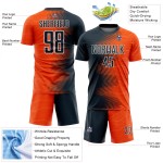 Custom Gradient Arrow Jersey Soccer Orange Sublimation Navy-White Uniform Custom Gradient Arrow Jersey Soccer Orange Sublimation Navy-White Uniform