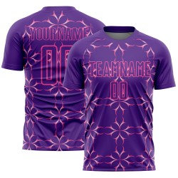 Jersey Custom Soccer Sublimation Pattern Pink Purple Uniform Damask