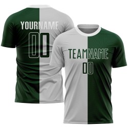 Soccer Split Fashion Green-White Uniform Sublimation Jersey Gray Custom