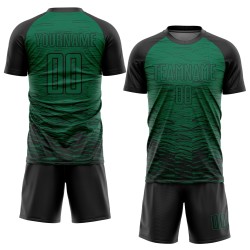Green Soccer Uniform Black Kelly Jersey Sublimation Custom