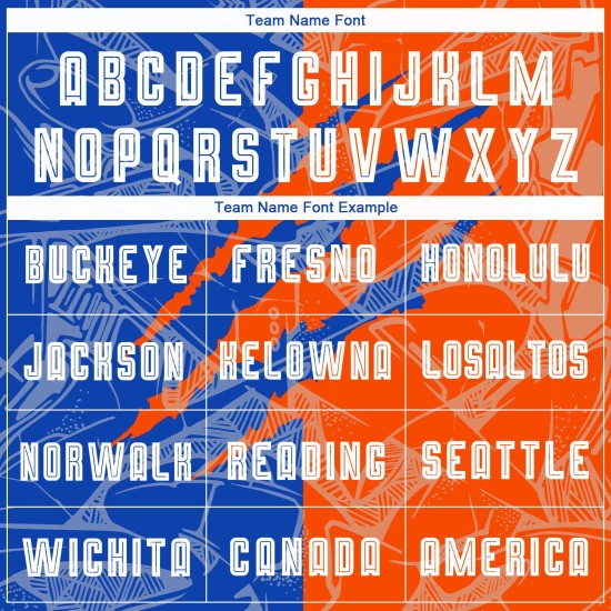 Sublimation Jersey Uniform Graffiti Thunder Custom Soccer Scratch Pattern Blue-Orange Sublimation Jersey Uniform Graffiti Thunder Custom Soccer Scratch Pattern Blue-Orange