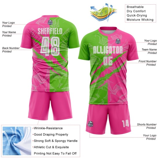 Soccer Aurora Graffiti Jersey Uniform Pattern Scratch Custom Green-Pink Sublimation