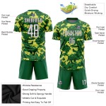 To Service Jersey Custom Green Sublimation Camo Uniform Salute White-Kelly Soccer