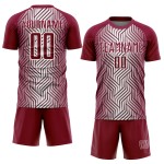 Soccer Uniform Maroon Jersey White Lines Custom Sublimation Soccer Uniform Maroon Jersey White Lines Custom Sublimation