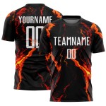 Sublimation Custom Uniform Flame Soccer White-Gold Black Jersey Sublimation Custom Uniform Flame Soccer White-Gold Black Jersey