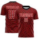 Snake Skin Soccer Red Jersey Sublimation Uniform Black-White Custom Snake Skin Soccer Red Jersey Sublimation Uniform Black-White Custom