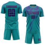 Jersey Custom Teal Sublimation Uniform Purple-Black Soccer