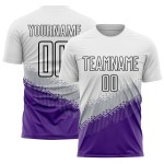 Shape Jersey Uniform White Geometric Gray Gradient Custom Purple-Black Soccer Sublimation Shape Jersey Uniform White Geometric Gray Gradient Custom Purple-Black Soccer Sublimation