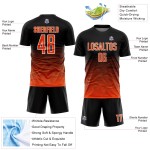 Line Custom Soccer Gradient Orange-White Uniform Sublimation Jersey Black
