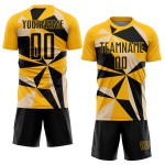 Uniform Geometric Gold Custom Pattern Jersey Sublimation Soccer Black