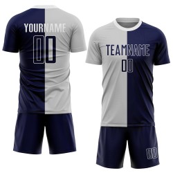 Sublimation Soccer Custom Fashion Navy-White Jersey Split Gray Uniform