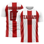 Soccer Red-Black Uniform White Sublimation Line Custom Jersey