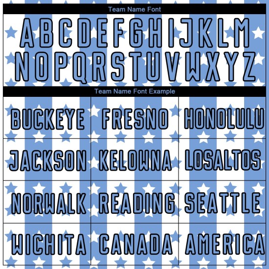 Jersey Black-White Sublimation Uniform Blue And Stripes Stars Soccer Light Custom