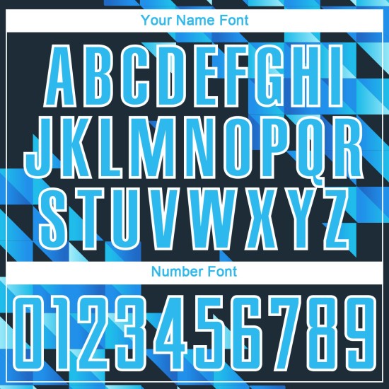 Uniform Shapes Sublimation Geometric Soccer Custom Blue-White Sky Jersey Navy Uniform Shapes Sublimation Geometric Soccer Custom Blue-White Sky Jersey Navy