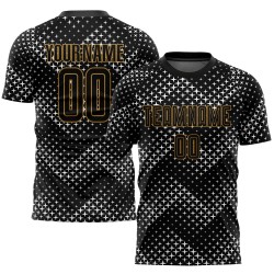 Sublimation Gold Jersey Uniform Black Custom Soccer Black-Old