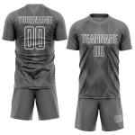 Jersey Custom Gray White Shapes Uniform Soccer Geometric Sublimation Jersey Custom Gray White Shapes Uniform Soccer Geometric Sublimation