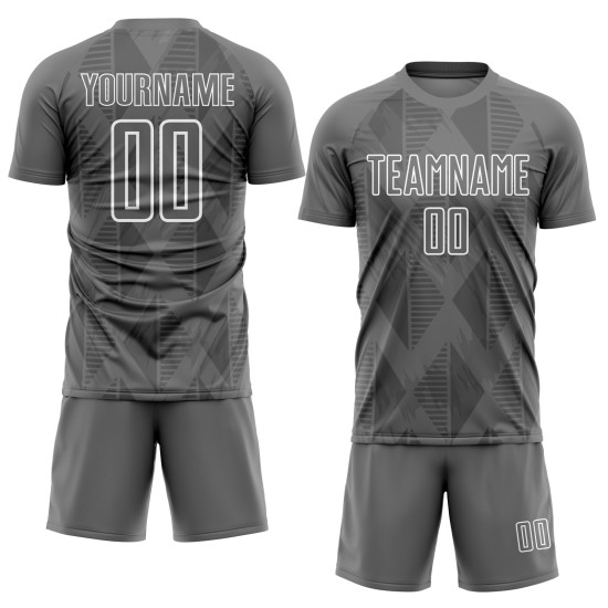 Jersey Custom Gray White Shapes Uniform Soccer Geometric Sublimation Jersey Custom Gray White Shapes Uniform Soccer Geometric Sublimation