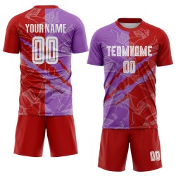 Scratch Soccer Graffiti Uniform Red-Medium Jersey Sublimation Purple Pattern Custom Scratch Soccer Graffiti Uniform Red-Medium Jersey Sublimation Purple Pattern Custom