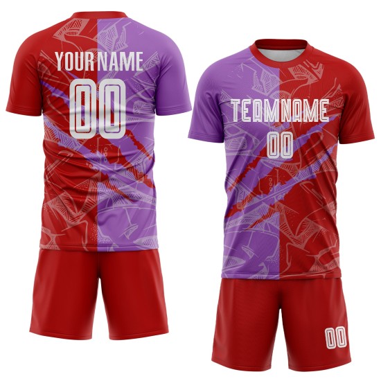 Scratch Soccer Graffiti Uniform Red-Medium Jersey Sublimation Purple Pattern Custom Scratch Soccer Graffiti Uniform Red-Medium Jersey Sublimation Purple Pattern Custom