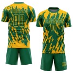 Soccer Sublimation Jersey Custom Uniform Kelly Gold Green
