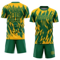Soccer Sublimation Jersey Custom Uniform Kelly Gold Green