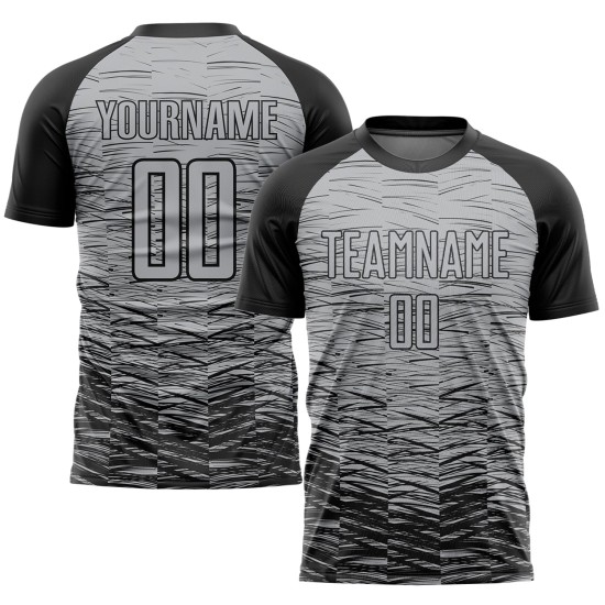 Jersey Gray Black Sublimation Uniform Soccer Custom Jersey Gray Black Sublimation Uniform Soccer Custom