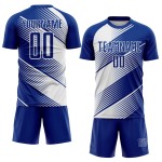 Custom Royal Soccer Line Jersey Uniform Sublimation White