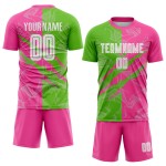 Soccer Aurora Graffiti Jersey Uniform Pattern Scratch Custom Green-Pink Sublimation
