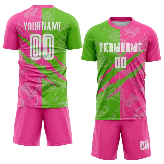 Soccer Aurora Graffiti Jersey Uniform Pattern Scratch Custom Green-Pink Sublimation