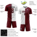 Custom Crimson-Black Fashion Jersey Uniform Soccer Sublimation Split White Custom Crimson-Black Fashion Jersey Uniform Soccer Sublimation Split White