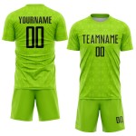 Soccer Sublimation Custom Jersey Geometric Green Black Shapes Uniform Neon