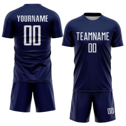 Uniform White Custom Navy Jersey Soccer Sublimation