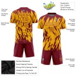 Custom Uniform Sublimation Jersey Soccer Crimson Gold Custom Uniform Sublimation Jersey Soccer Crimson Gold