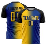 Jersey Fashion Soccer Sublimation Custom Royal Gradient Yellow-Black Uniform Jersey Fashion Soccer Sublimation Custom Royal Gradient Yellow-Black Uniform