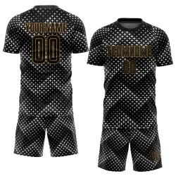 Sublimation Gold Jersey Uniform Black Custom Soccer Black-Old
