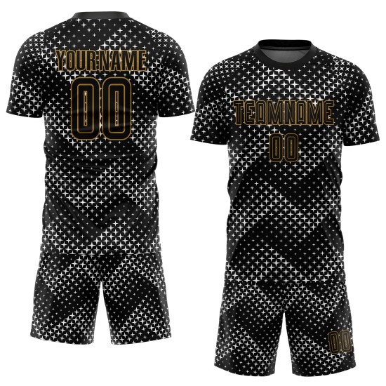 Sublimation Gold Jersey Uniform Black Custom Soccer Black-Old Sublimation Gold Jersey Uniform Black Custom Soccer Black-Old