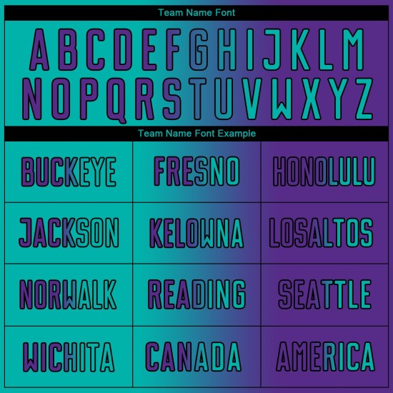 Uniform Purple Gradient Custom Soccer Aqua-Black Sublimation Jersey Fashion Uniform Purple Gradient Custom Soccer Aqua-Black Sublimation Jersey Fashion