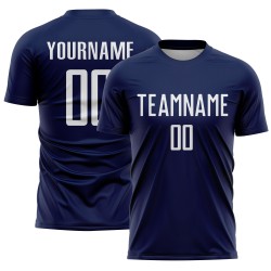 Uniform White Custom Navy Jersey Soccer Sublimation