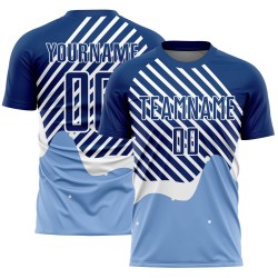 Jersey Lines Uniform Soccer Blue Royal-White Sublimation Custom Light