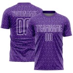 Soccer Geometric Uniform Pattern Sublimation Purple White Custom Jersey